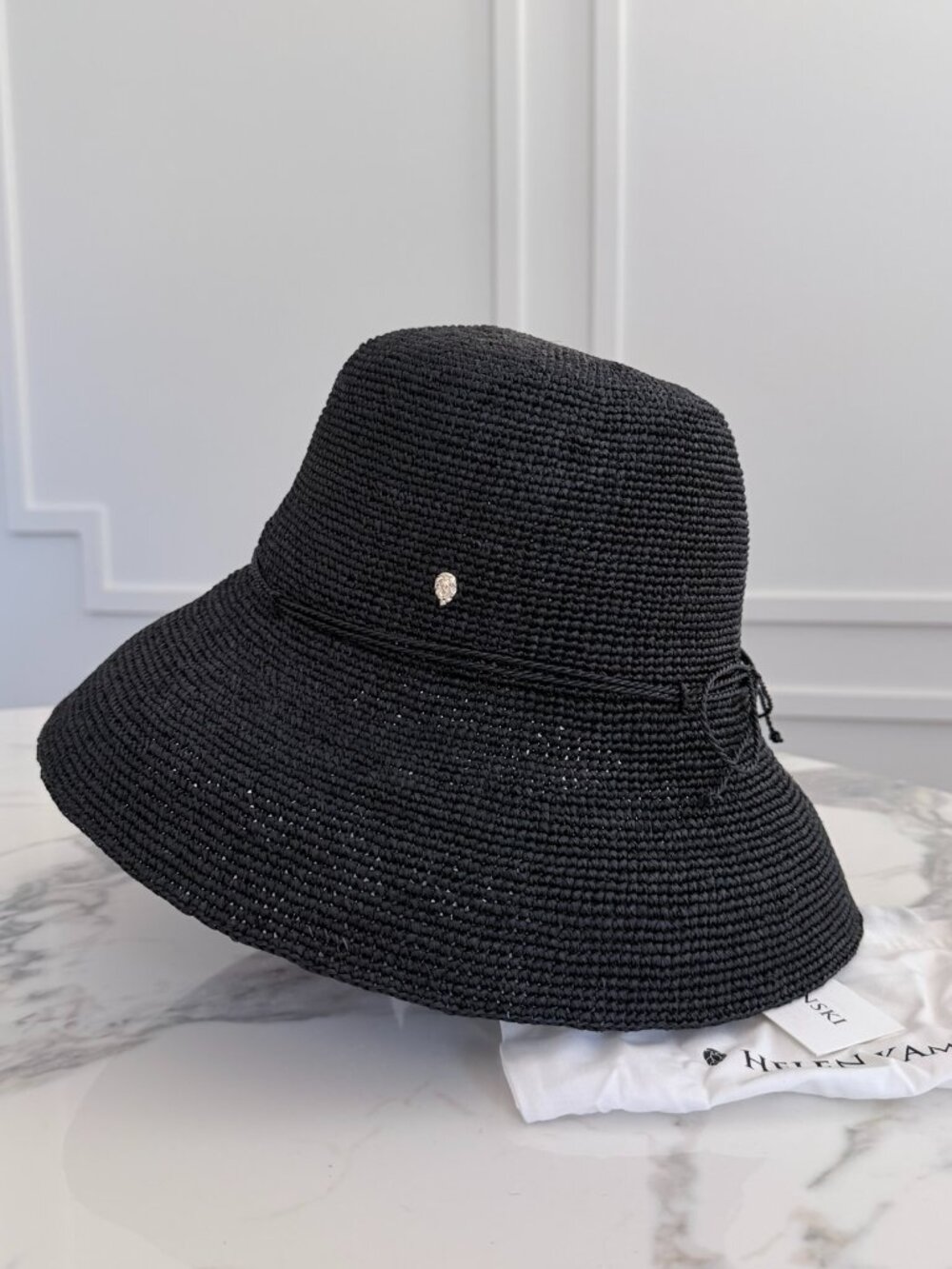 NWT - Helen Kaminski Provence 10 Raffia Hat - Charcoal - Picture 6 of 7